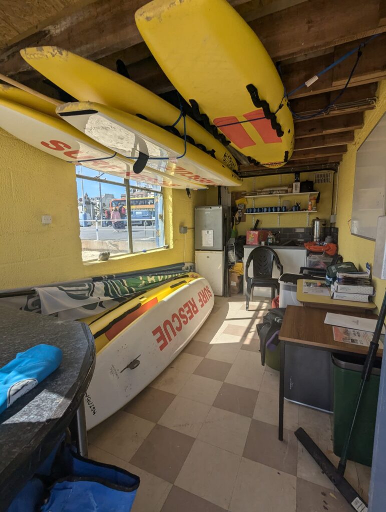Inside the Beach Operations Building.